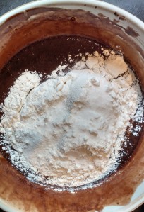 heath-brownies-flour-and-salt-to-chocolate-mixture